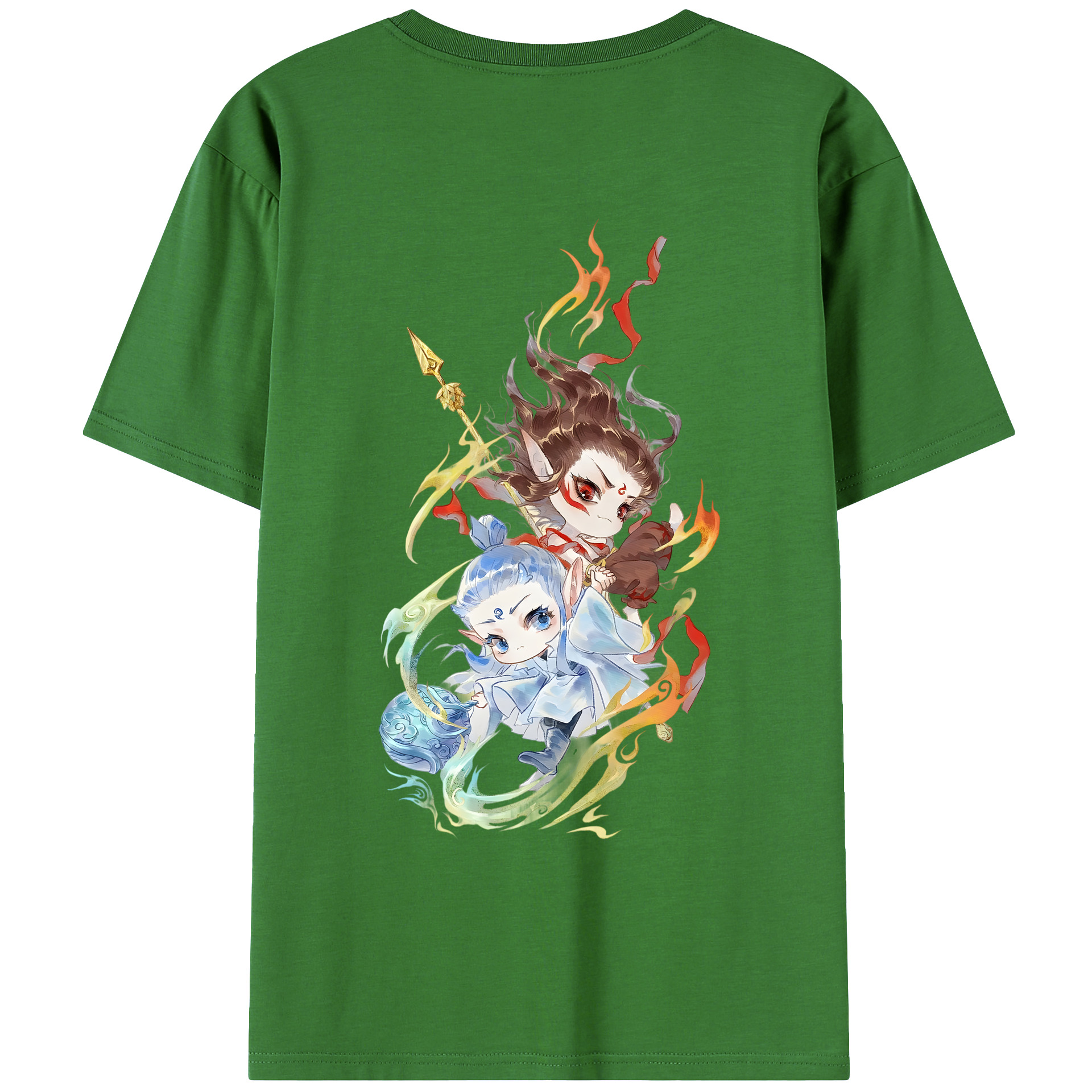 （画像用） Ne Zha 2 ナタ 魔童の大暴れ レディース半袖Tシャツ(バックプリント)